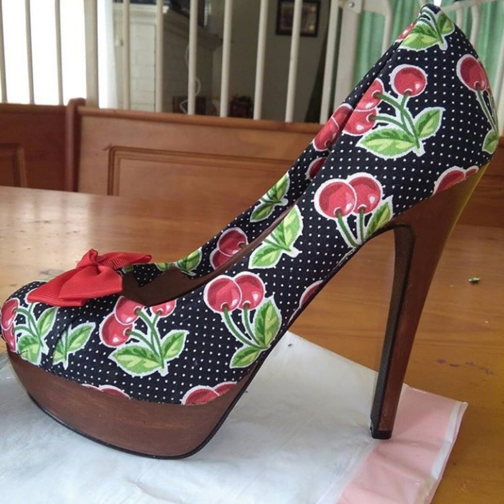 Cherry Bomb pinup custom heels